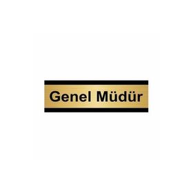 Özarslan Dizayn Genel Müdür 5x20 cm Altın Renk Metal Yönlendirme Levhası