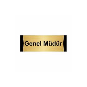 Özarslan Dizayn Genel Müdür 5x20 cm Altın Renk Metal Yönlendirme Levhası