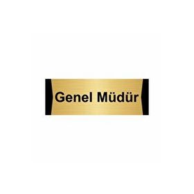 Özarslan Dizayn Genel Müdür 5x20 cm Altın Renk Metal Yönlendirme Levhası