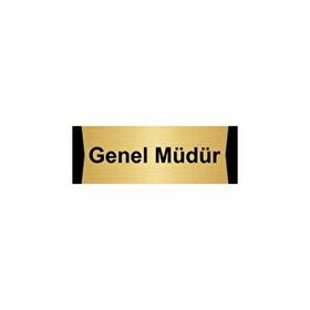 Özarslan Dizayn Genel Müdür 5x20 cm Altın Renk Metal Yönlendirme Levhası