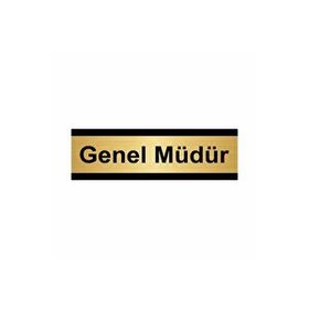 Özarslan Dizayn Genel Müdür 5x20 cm Altın Renk Metal Yönlendirme Levhası