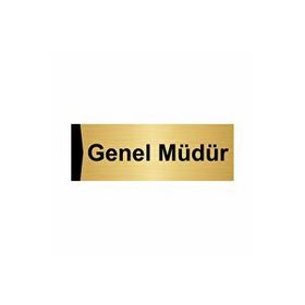 Özarslan Dizayn Genel Müdür 5x20 cm Altın Renk Metal Yönlendirme Levhası