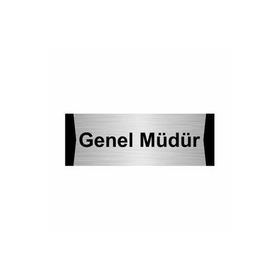 Özarslan Dizayn Genel Müdür 5x20 cm Gümüş Renk Metal Yönlendirme Levhası