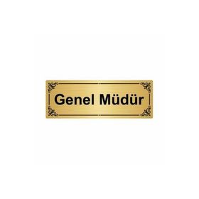 Özarslan Dizayn Genel Müdür 7x20 cm Altın Renk Metal Yönlendirme Levhası
