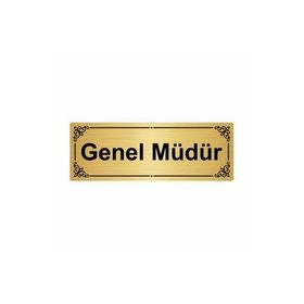 Özarslan Dizayn Genel Müdür 7x20 cm Altın Renk Metal Yönlendirme Levhası