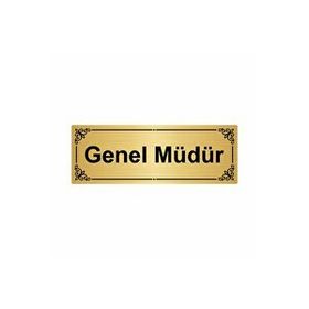 Özarslan Dizayn Genel Müdür 7x20 cm Altın Renk Metal Yönlendirme Levhası