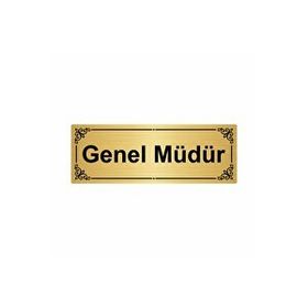 Özarslan Dizayn Genel Müdür 7x20 cm Altın Renk Metal Yönlendirme Levhası