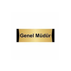 Özarslan Dizayn Genel Müdür 7x20 cm Altın Renk Metal Yönlendirme Levhası