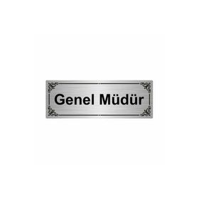 Özarslan Dizayn Genel Müdür 7x20 cm Gümüş Renk Metal Yönlendirme Levhası