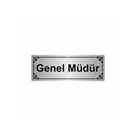 Özarslan Dizayn Genel Müdür 7x20 cm Gümüş Renk Metal Yönlendirme Levhası