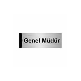 Özarslan Dizayn Genel Müdür 7x20 cm Gümüş Renk Metal Yönlendirme Levhası
