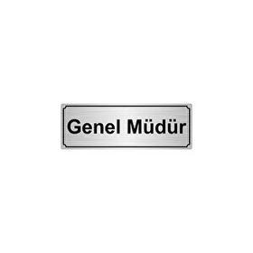Özarslan Dizayn Genel Müdür Yardımcısı 10x20 cm Gümüş Renk Metal Yönlendirme Levhası