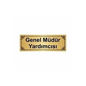 Özarslan Dizayn Genel Müdür Yardımcısı 7x20 cm Altın Renk Metal Yönlendirme Levhası