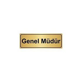Özarslan Dizayn Genel Müdür Yardımcısı 7x20 cm Altın Renk Metal Yönlendirme Levhası
