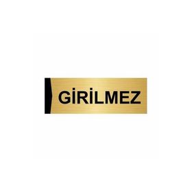 Özarslan Dizayn Girilmez 10x20 cm Altın Renk Metal Yönlendirme Levhası