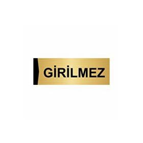 Özarslan Dizayn Girilmez 10x20 cm Altın Renk Metal Yönlendirme Levhası