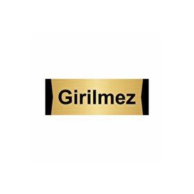 Özarslan Dizayn Girilmez 10x20 cm Altın Renk Metal Yönlendirme Levhası