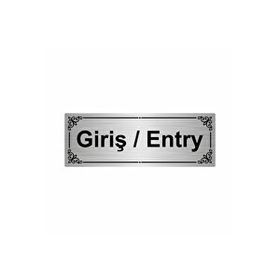Özarslan Dizayn Giriş/entry 7x20 cm Gümüş Renk Metal Yönlendirme Levhası