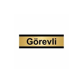 Özarslan Dizayn Görevli 5x20 cm Altın Renk Metal Yönlendirme Levhası