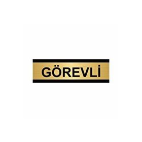 Özarslan Dizayn Görevli 5x20 cm Altın Renk Metal Yönlendirme Levhası
