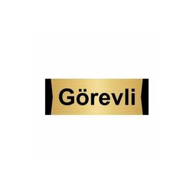 Özarslan Dizayn Görevli 7x20 cm Altın Renk Metal Yönlendirme Levhası