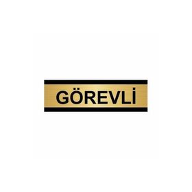 Özarslan Dizayn Görevli 7x20 cm Altın Renk Metal Yönlendirme Levhası