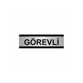 Özarslan Dizayn Görevli 7x20 cm Gümüş Renk Metal Yönlendirme Levhası