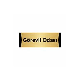 Özarslan Dizayn Görevli Odası 10x20 cm Altın Renk Metal Yönlendirme Levhası