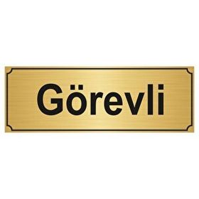 Özarslan Dizayn Görevli Odası 10x20 cm Altın Renk Metal Yönlendirme Levhası