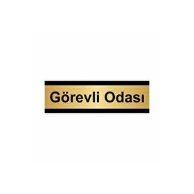 Özarslan Dizayn Görevli Odası 10x20 cm Altın Renk Metal Yönlendirme Levhası