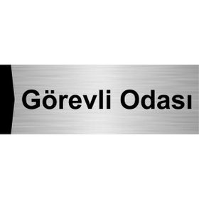 Özarslan Dizayn Görevli Odası 10x20 cm Gümüş Renk Metal Yönlendirme Levhası