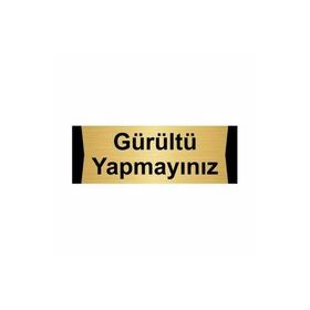 Özarslan Dizayn Gürültü Yapmayınız 10x20 cm Altın Renk Metal Yönlendirme Levhası