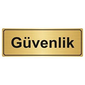 Özarslan Dizayn Güvenlik 10x20 cm Altın Renk Metal Yönlendirme Levhası