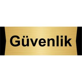 Özarslan Dizayn Güvenlik 5x20 cm Altın Renk Metal Yönlendirme Levhası