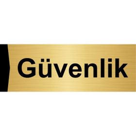 Özarslan Dizayn Güvenlik 5x20 cm Altın Renk Metal Yönlendirme Levhası