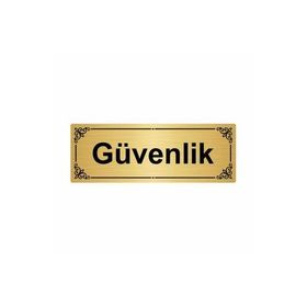 Özarslan Dizayn Güvenlik 7x20 cm Altın Renk Metal Yönlendirme Levhası