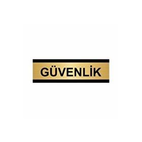 Özarslan Dizayn Güvenlik 7x20 cm Altın Renk Metal Yönlendirme Levhası