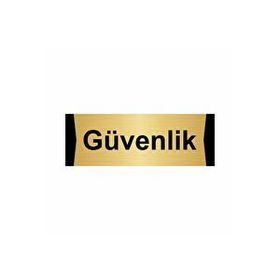 Özarslan Dizayn Güvenlik 7x20 cm Altın Renk Metal Yönlendirme Levhası