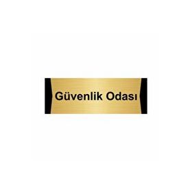 Özarslan Dizayn Güvenlik Odası 10x20 cm Altın Renk Metal Yönlendirme Levhası