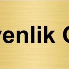 Özarslan Dizayn Güvenlik Odası 10x20 cm Altın Renk Metal Yönlendirme Levhası