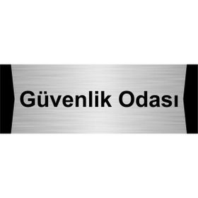 Özarslan Dizayn Güvenlik Odası 10x20 cm Gümüş Renk Metal Yönlendirme Levhası