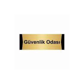 Özarslan Dizayn Güvenlik Odası 5x20 cm Altın Renk Metal Yönlendirme Levhası