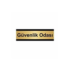 Özarslan Dizayn Güvenlik Odası 5x20 cm Altın Renk Metal Yönlendirme Levhası