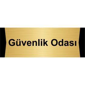 Özarslan Dizayn Güvenlik Odası 5x20 cm Altın Renk Metal Yönlendirme Levhası