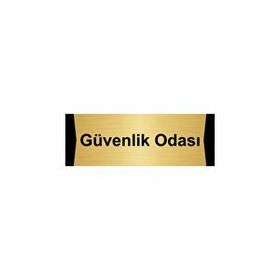 Özarslan Dizayn Güvenlik Odası 7x20 cm Altın Renk Metal Yönlendirme Levhası