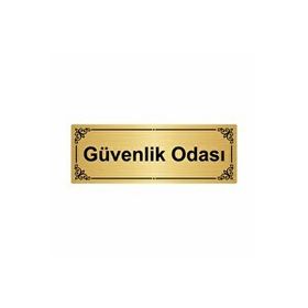 Özarslan Dizayn Güvenlik Odası 7x20 cm Altın Renk Metal Yönlendirme Levhası