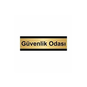 Özarslan Dizayn Güvenlik Odası 7x20 cm Altın Renk Metal Yönlendirme Levhası