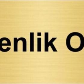 Özarslan Dizayn Güvenlik Odası 7x20 cm Altın Renk Metal Yönlendirme Levhası