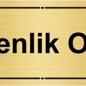 Özarslan Dizayn Güvenlik Odası 7x20 cm Altın Renk Metal Yönlendirme Levhası