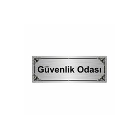 Özarslan Dizayn Güvenlik Odası 7x20 cm Gümüş Renk Metal Yönlendirme Levhası